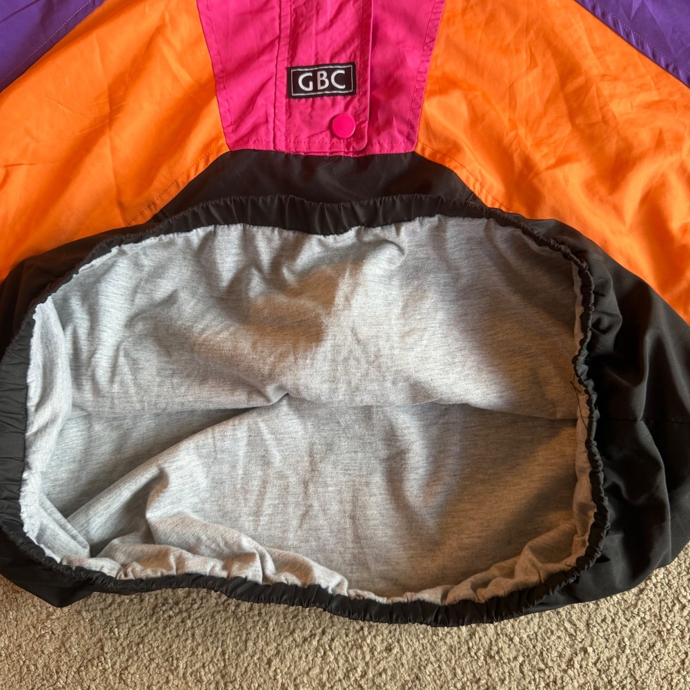 Vintage Grand Club Beach Windbreaker Colorblock Retro 90s Neon Vintage Jacket XS - Picture 4 of 10
